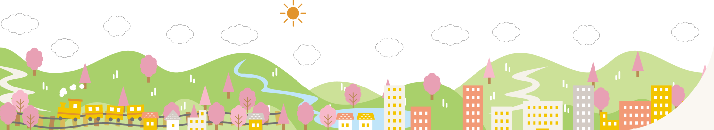 サクラノキテラス周辺の街並みイラスト